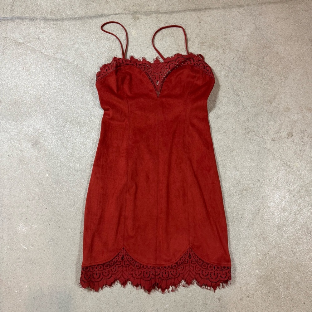 Free People Scarlet Lace-Edged Dress